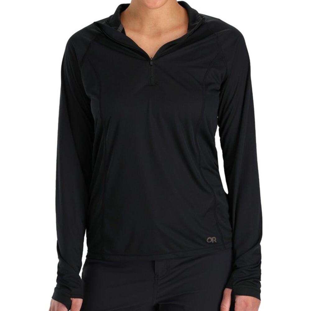 Outdoor Research Echo Quarter Zip Top Reflective Logo Raglan Outdoor Black XS